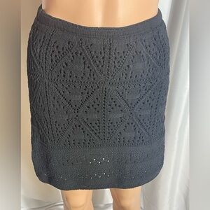 Zara Women's Size M Black Mini Knit Crochet Skirt Soft Versatile